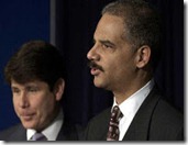 Eric Holder (right) appears at a March 24, 2004, news conference with Gov_ Blagojevich_  (AP file)