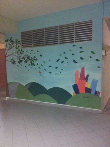 Flying Leaves to City Mural at Aljunied CC