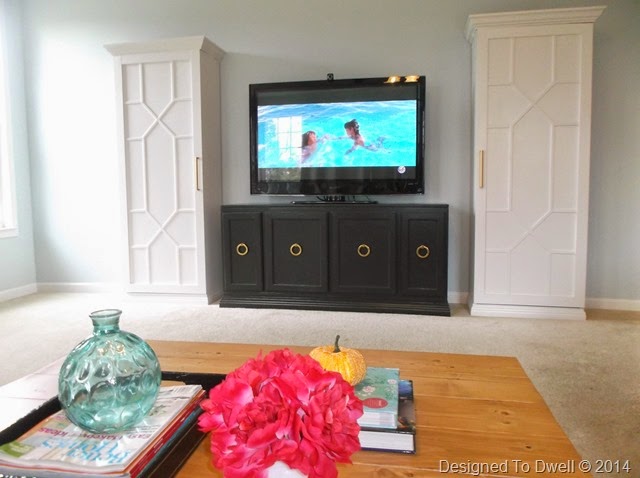 Bookcases Flanking TV