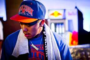 Taisuke of Japan after his first battle during the Red Bull BC One breakdancing world finals at the Circus Nikulin in Moscow, Russian Federation on November 26, 2011