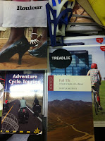 Books and Magazines - Rouleur, Treadlie, Steven Lord's Adventure Cycle Touring Handbook, Derval Murphy - Full Tilt, Ireland to India with a Bicycle