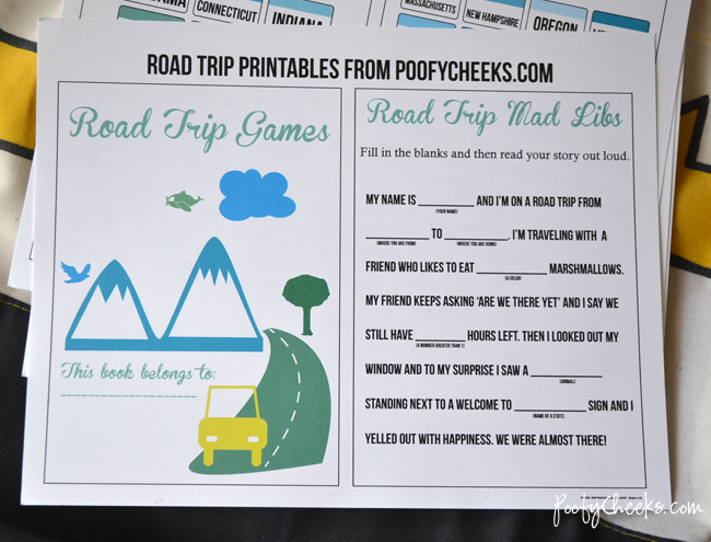 Road Trip Printable - activity sheets and games for kids