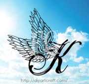 K wings in the sky alphabet tattoo by diyartcraftcom tattoo k