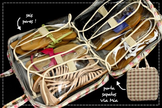 Porta sapatos Via Mia. Foto: RitaPrado Como arrumar a mala de viagem: Dicas para organizar suas roupas e sapatos