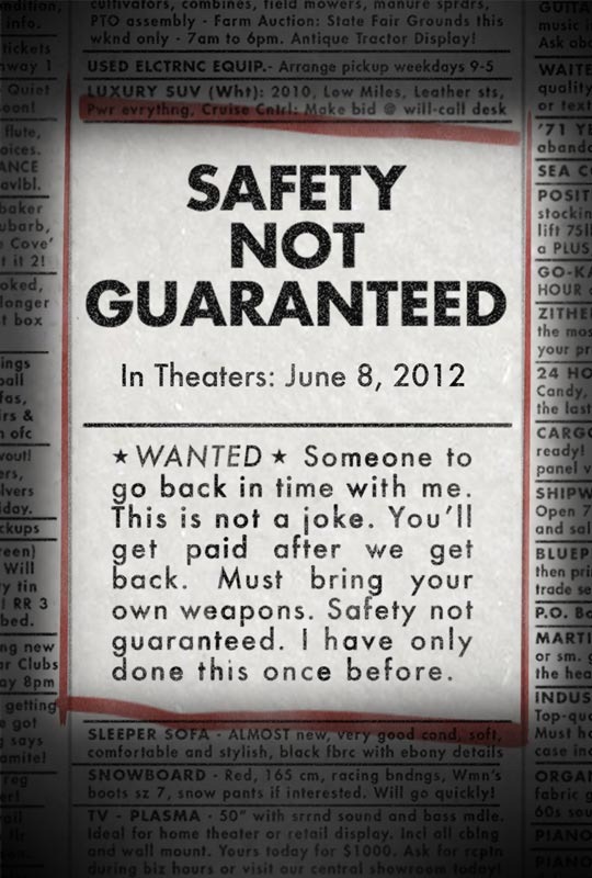 Safety Not Guaranteed poszter