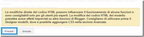 da dove applicare modifiche html blog blogger