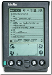 Old PDA Palm Pilot various types of computers