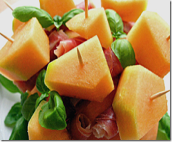Spiedini di prosciutto e melone 