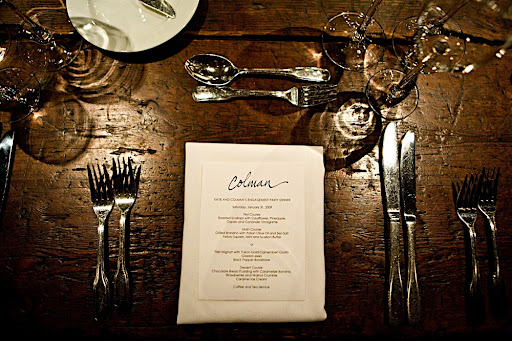 The menu was a Linda & Harriett design, personalized with each guest's name on top. The menu was a Linda & Harriett design, personalized with each guest's name on top.