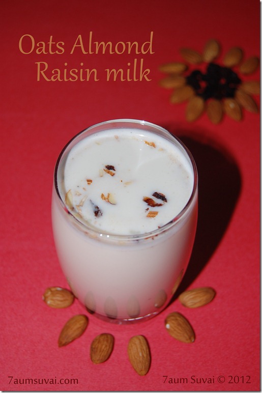 Oats almond raisin milk