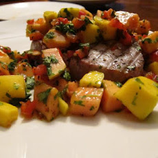 Grilled Tuna With Mango-Papaya Salsa