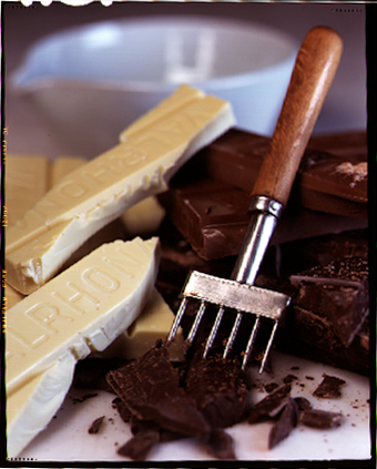 Break up large pieces of chocolate and sprinkle them over ice cream.