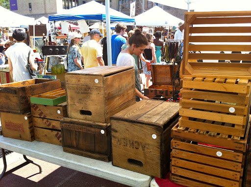 Old wine cases–ideal for storage.