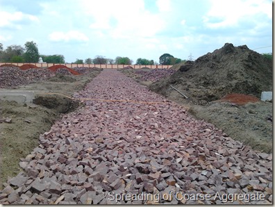 Spreaded Coarse Aggregate on WBM Road Spreaded Coarse Aggregate on WBM Road