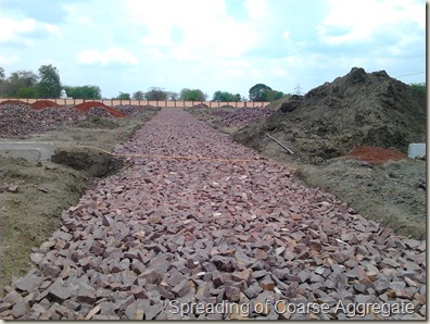 Spreaded Coarse Aggregate on WBM Road