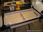 Time to glue and screw the bottom plate to the box.