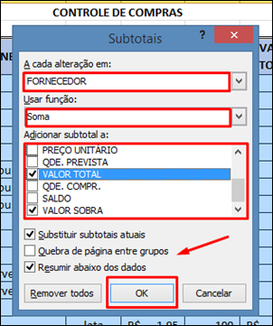 Como inserir SUBTOTAIS automáticos em uma planilha do Excel - Visual Dicas