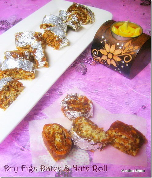 Anjeer Khajoor Chakra  Dry Figs Dates n Nuts Roll Recipe2