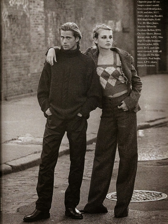 Marie Claire September 1994 when a woman loves menswear Editorial bridget hall mark vanderloo by jacques olivar kate moodie 6