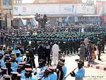 Sous la fanfare de Fardc, les troupes marchent ce 30/06/2011 lors du défilé marquant le 51ème anniversaire de l'indépendance de la RDC. Radio Okapi/ Ph. Cathy Kongolo