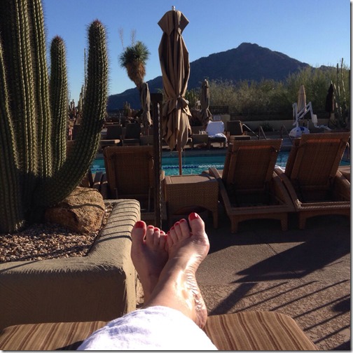 Relaxing at the Spa at Camelback Inn overlooking Camelback Mountain Photo | Lisa Porter