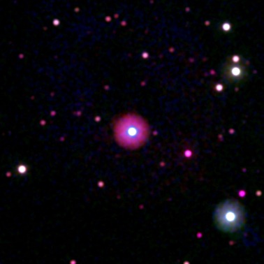 vista do HD 189733b no óptico e ultravioleta