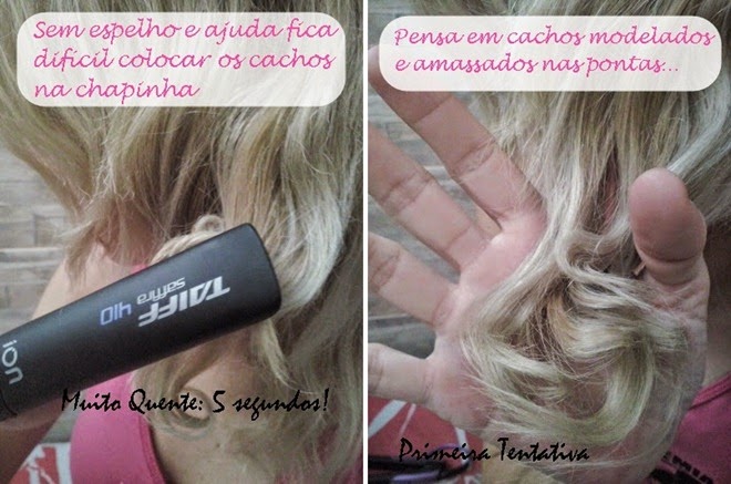 Cachos com chapinha rolinho com a chapinha