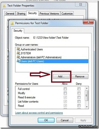 edit permission for a folder