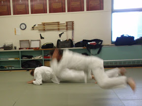 Jesse in background, doing front breakfall