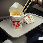 cup noodles on the flight in Chiba, Japan 