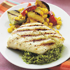 Halibut with Quick Lemon Pesto