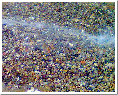 Spraying water on stone Spraying water on stone