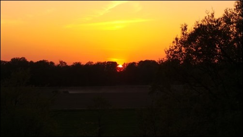 sunset mode with a tractor