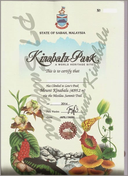 Kinabalu Park Mesilau Cert