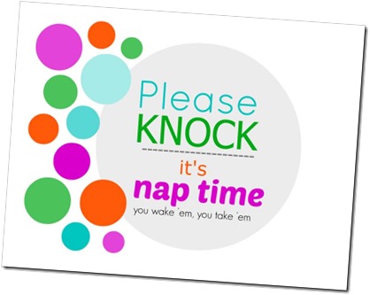 Please knock…it’s nap time Printable Sign