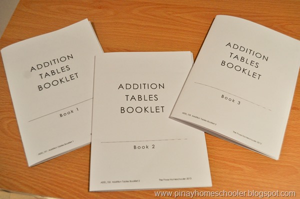 FREE Addition Tables Booklets!