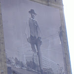 Giant cowboy walks through Warsaw...?
