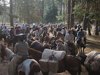 Getting ready to leave Camp Baldwin, we get the horses saddled up