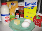 Ingredients needed for making your own pudding.