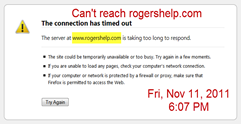 Can't reach rogershelp.com