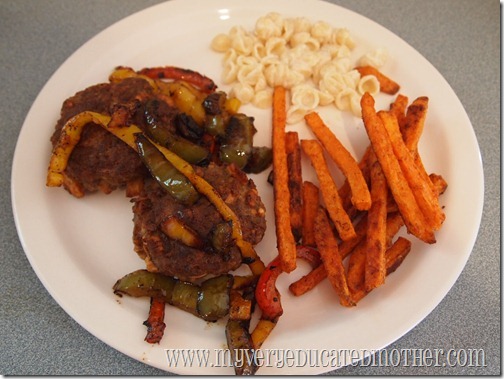 plate of food with ketchup-free meatloaf
