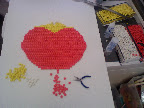 Here, the first stages of our gum mosaic. Here, the first stages of our gum mosaic.