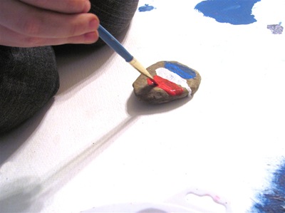 Montessori Tidbits: painting France rocks