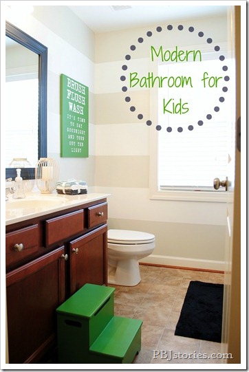 Modern Bathroom Makeover for Kids on PBJstories.com