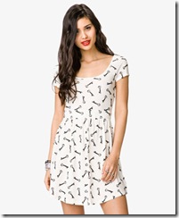 Key Print Skater Dress