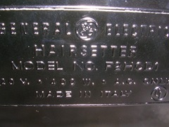 General Electric F2HCD1 Hairsetter, imprint