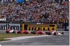Senna precede Mansell, Berger e Prost al gran premio del Messico 1989