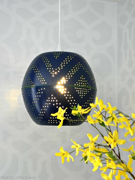 West Elm Inspired Perforated Globe Pendant Lamp Mad In Crafts Lamp1