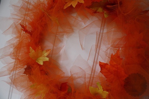 Tulle Fall Leaf Wreath