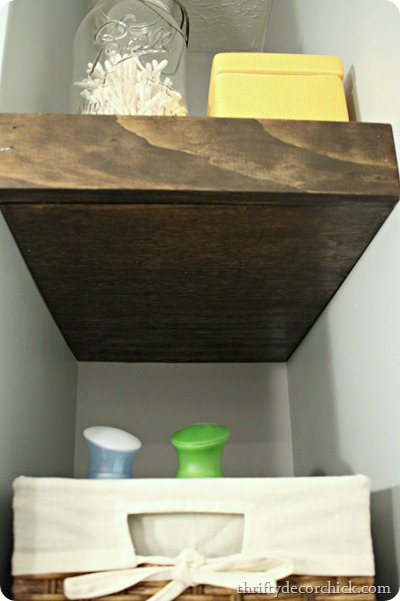 dark wood floating shelves 